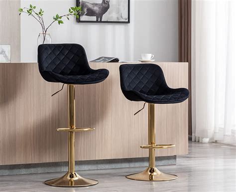 Amazon CIMOTA Swivel Black Bar Stools Set Of 2 Adjustable Counter