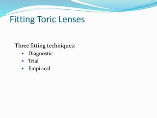 Soft Toric Contact Lens PPT