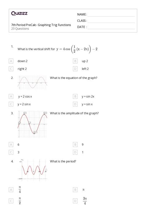 50 Graph Sine Functions Worksheets On Quizizz Free And Printable