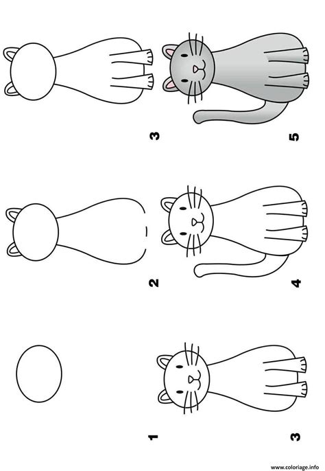 Coloriage Apprendre A Dessiner Un Chat Jecolorie