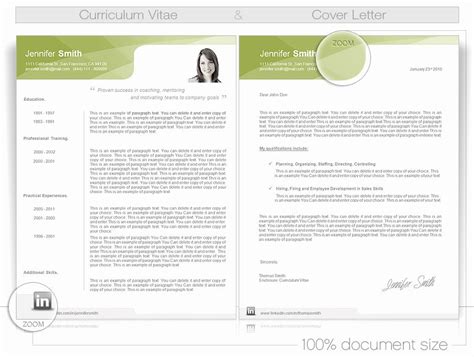 A Green And White Resume Template With An Image Of A Woman S Face On It