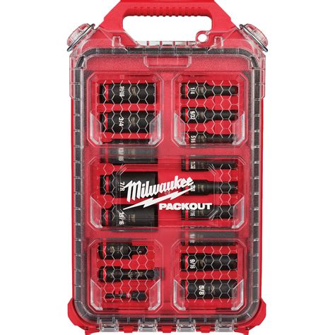 MILWAUKEE Shockwave Impact Duty Packout 3 8 Drive SAE Deep Socket Set