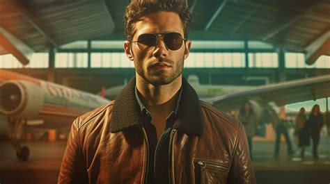 a man wearing sunglasses and a leather jacket with 30649064 Stock Photo ...