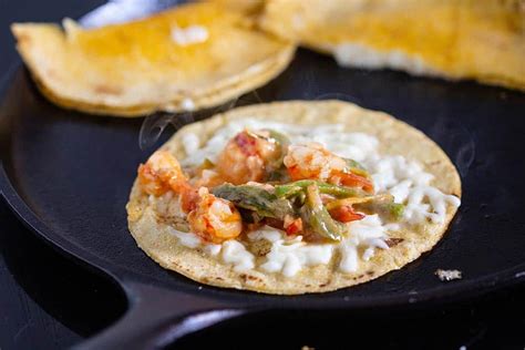 Tacos Gobernador Cheesy Shrimp Tacos