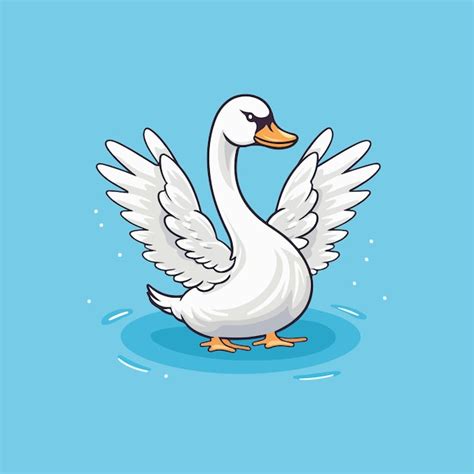 Premium Vector | Cute Swan Cartoon Vector Illustration