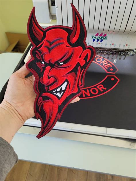 Red Devil Patch Iron On Embroidered Patch Etsy