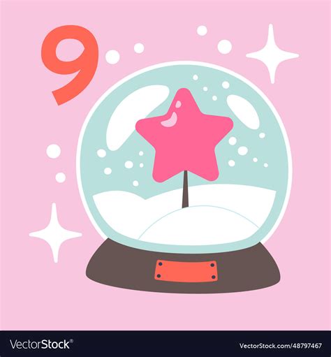 Christmas Advent Calendar 9 December Royalty Free Vector