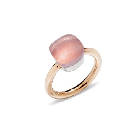 Achat Bague Pomellato Nudo En Or Rose Or Blanc Et Quartz Rose