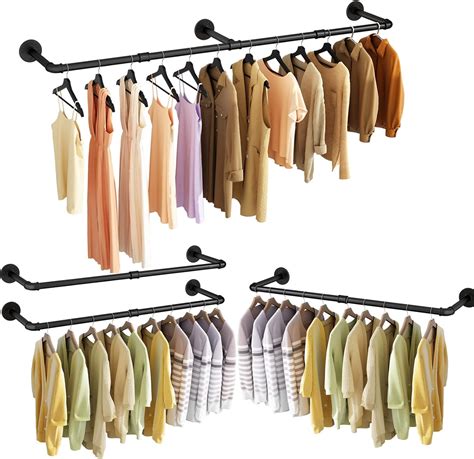 Amazon UlSpeed Clothes Racks Wall Mounted 38 4in Industrial Pipe