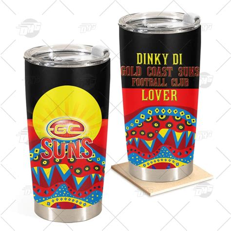 Afl Dinky Di Gold Coast Suns Football Club Lover Aboriginal Flag X