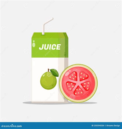 Guava Juice Box With Guava Slice Icon Stock Vector Illustration Of