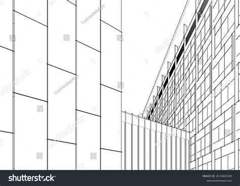 Architectural Sketch Modern Building Stock Vector (Royalty Free ...