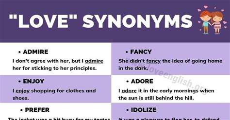 Synonyms Love English Synonyms For Love Other Words For Said