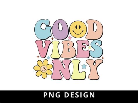Good Vibes Only PNG Retro Wavy Text PNG Happy Face Smiley - Etsy Hong Kong