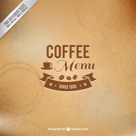 Coffee Menu Background Vector Free Download