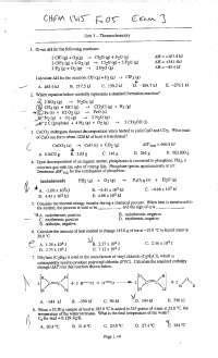 Thermochemistry Questions With Answers Chem Exams Chemistry