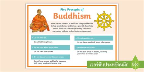 What Are Five Precepts Of Buddhism Display Poster Twinkl