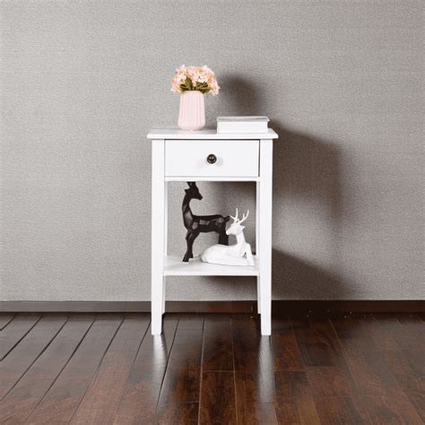 End Tables Bedroom, Bathroom Floor-Standing Storage Table with A Drawer ...