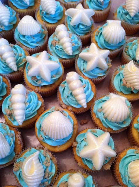 Seashell Cupcakes Seashell Cupcakes Ocean Cupcakes Pretty Cupcakes