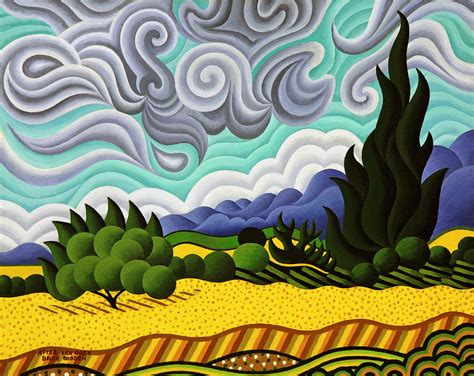 After Van Gogh Wheat Fields With Cypress Tree Painting by Bruce Bodden ...