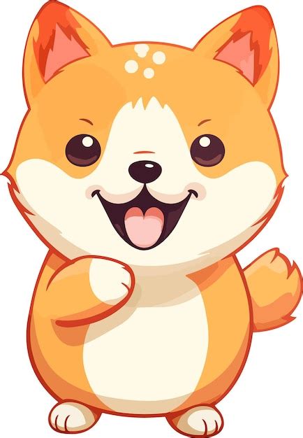 Illustration vectorielle style de dessin animé de chien shiba inu