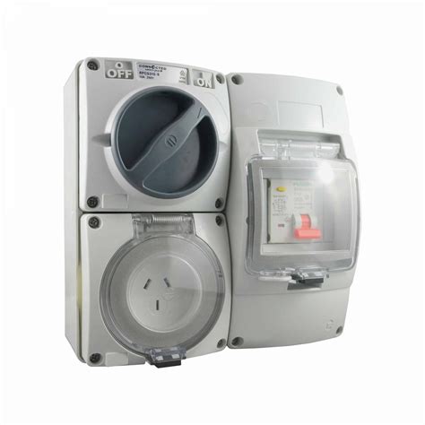 Rcd Protected Outlet Combination Switched Socket 3p 15a Ip66