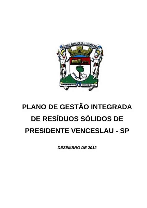 Pdf Plano De Gest O Integrada De Res Duos S Lidos De Arquivos