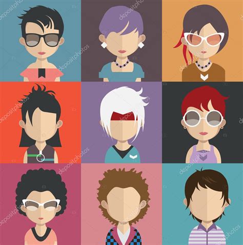 Set Of People Avatar Icons Stock Vector Image By Sky Designs