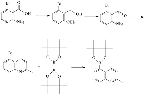 一种2 甲基 5 4455 四甲基 132 二氧硼杂环戊烷 2 基喹啉的合成方法与流程