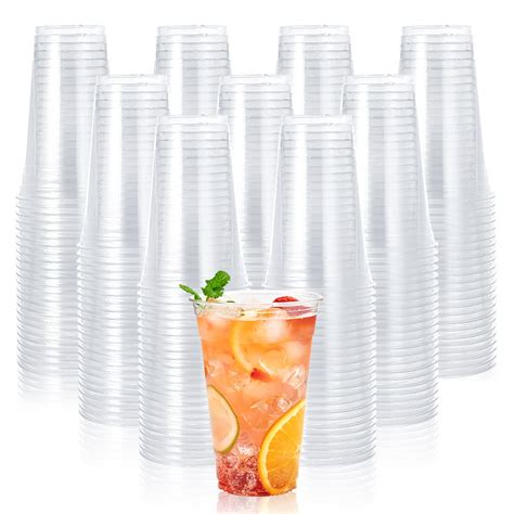 Lilymicky 600 Pack 20 Oz Clear Plastic Cups PET Disposable Drinking