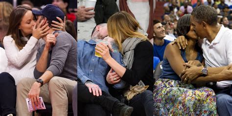 Celebrities On The Kiss Cam Famous People Kissing At Sports Games