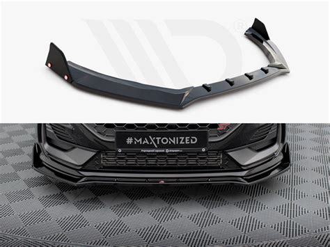 Front Splitter V 4 Flaps Ford Fiesta ST ST Line Mk 8 Facelift