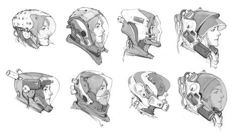 ArtStation - Sci fi Helmet, Oliver Liu | Sci fi concept art, Robot ...