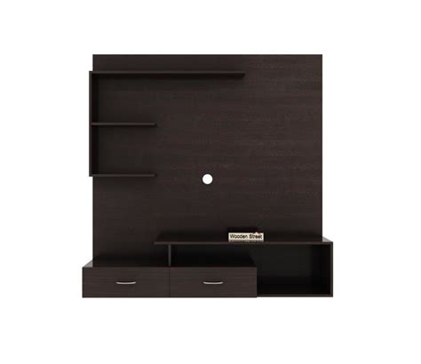 Buy Urbane Engineered Wood Wall Mounted Tv Unit With Shelf And Drawers Flowery Wenge Finish At