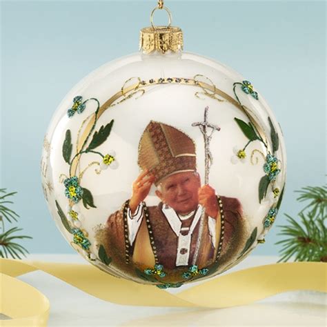 Blessed St John Paul Ii Polish Glass Beatification Ornament The Cottage