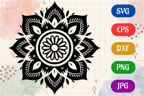 Mandala Silhouette Vector SVG EPS DXF Graphic By Creative Oasis