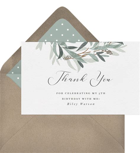 Rustic Wreath Thank You Notes In Green Greenvelope