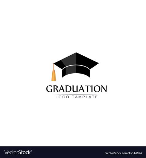 Graduation cap logo or icon isolated Royalty Free Vector