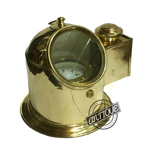 Vintage Titanic Ship Brass Compass Binnacle Gimballed Oil Lamp Boat Decor Ts Ebay