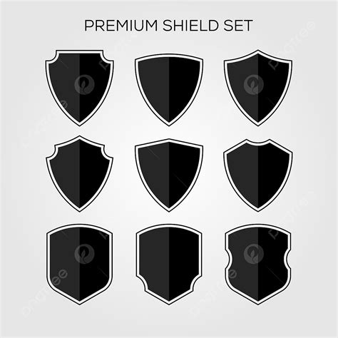 Premium Shield Vector Design Images, Flat Shield Set Geometric Premium Logo Vector Icon ...