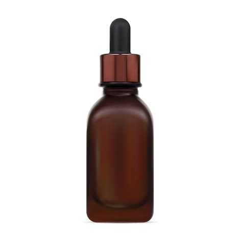 Premium Vector Brown Glass Cosmetic Dropper Bottle Serum Packaging Mockup Medicine Eyedropper