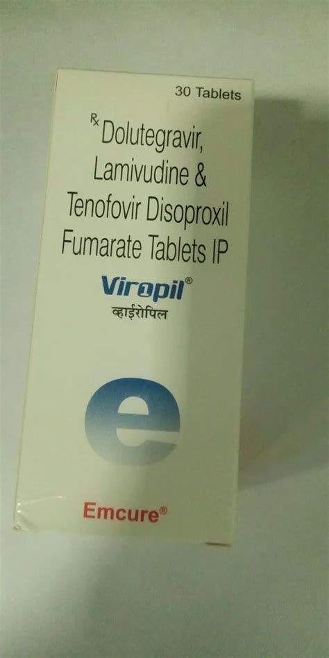 Viropil Tenofovir Disoproxil Fumrate Dolutegravir Lamivudine Tablet 30 Tablets Treatment