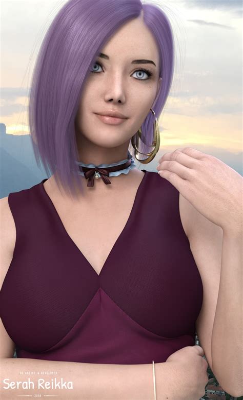 Pink Hair Dress Cgi Clothes Digital Art Fashion Render Blue Eyes