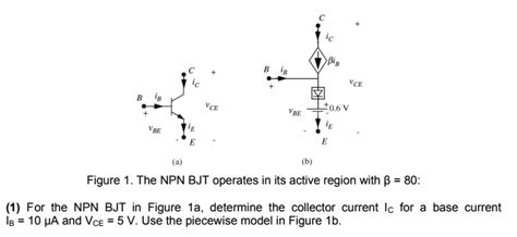 SOLVED A B Figure 1 The NPN BJT Operates In Its Active Region