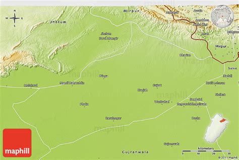 Physical 3D Map of Gujarat