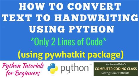 How To Convert Text To Handwriting Using Python Python Tutorials For