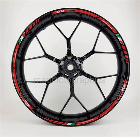 Aprilia Racing Motorcycle Wheel Stickers Set Decals Rim Etsy