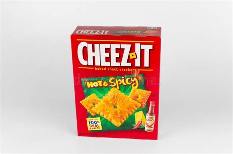 Cheez It Hot And Spicy Product Container And Trademark Logo Editorial Stock Photo Image Of