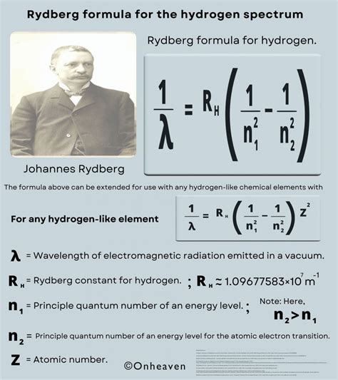rydberg formula   hydrogen spectrum onheaven