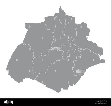 Mapa Administrativo Del Estado De Aguascalientes Aislado Sobre Fondo